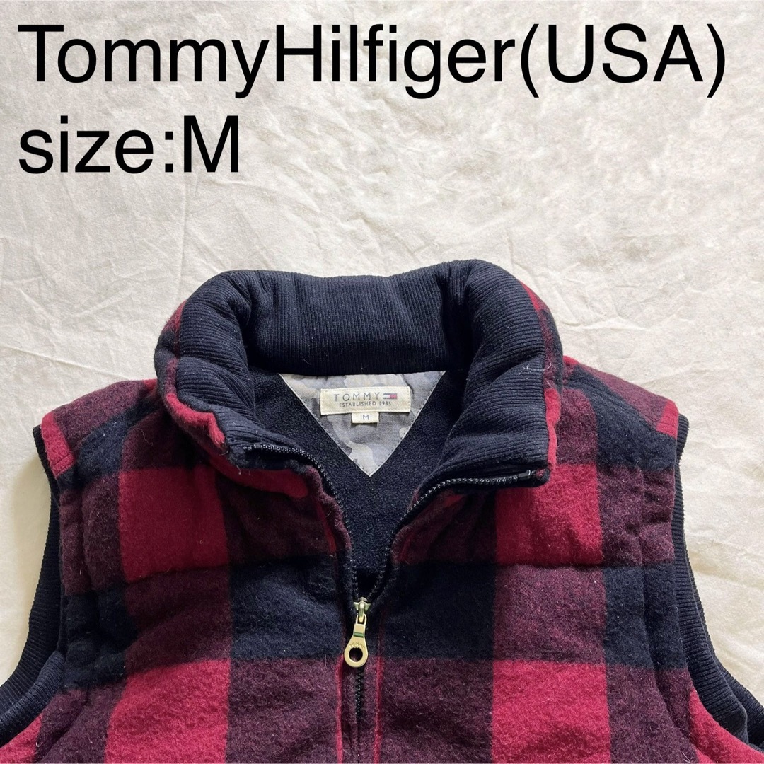 TOMMY HILFIGER(トミーヒルフィガー)のTommyHilfiger(USA)ビンテージウールダウンベスト メンズのジャケット/アウター(ダウンベスト)の商品写真