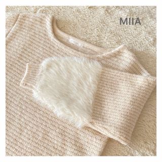 ミーア(MIIA)の最終sale⭐︎新品✦︎MIIA❤︎袖エコファー❤︎ニットプルオーバー(ニット/セーター)