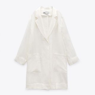 ザラ(ZARA)の【ZARA】ポケット付き　リネンコート(ロングコート)