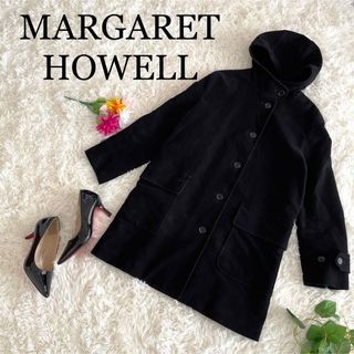 マーガレットハウエル(MARGARET HOWELL)の【完売】マーガレットハウエル　モールスキンフーデットコート　MHW　黒(ロングコート)