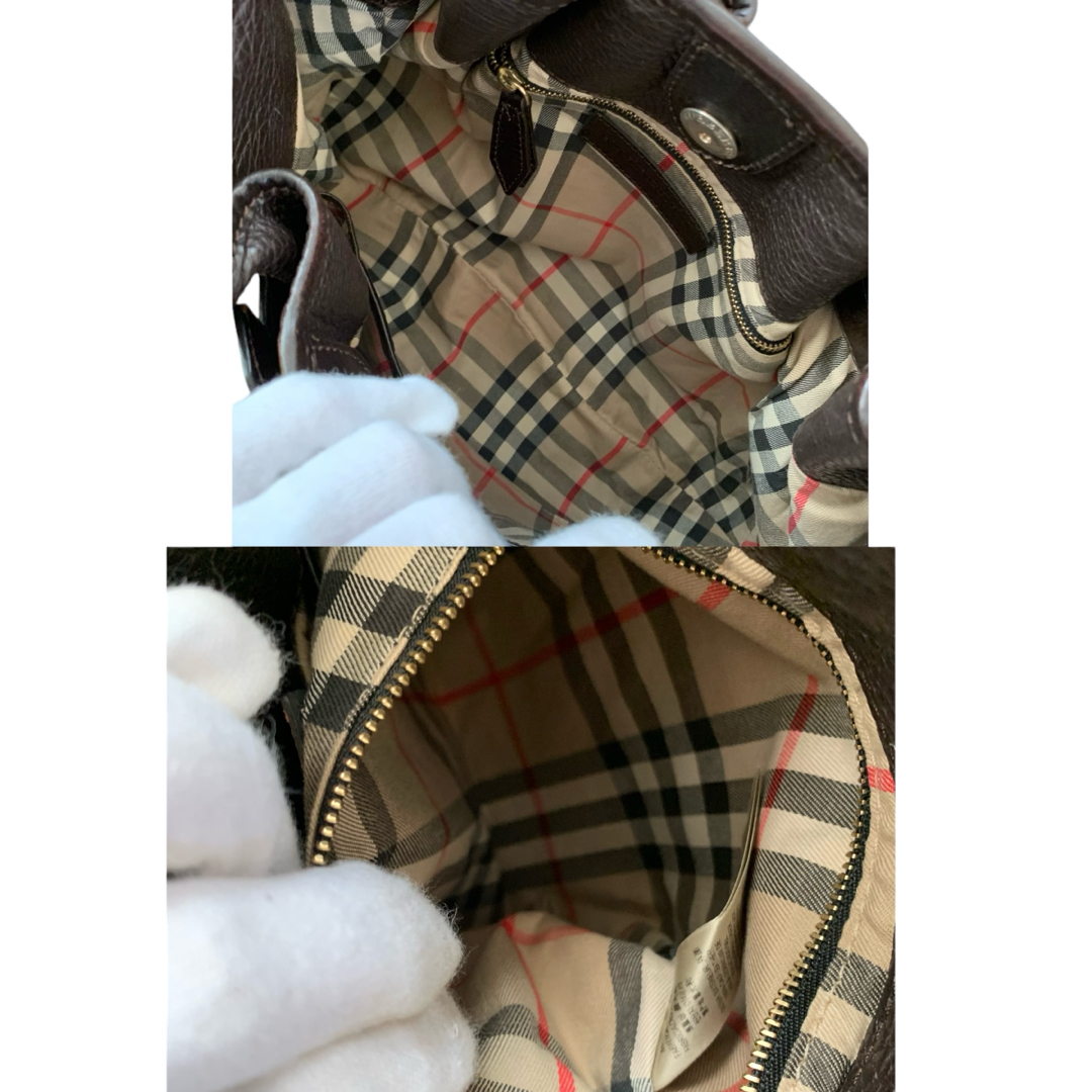 BURBERRY(バーバリー)のバーバリー　ハンドバッグ　レザー　ブラウン レディースのバッグ(ハンドバッグ)の商品写真