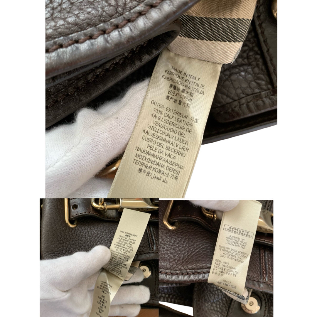 BURBERRY(バーバリー)のバーバリー　ハンドバッグ　レザー　ブラウン レディースのバッグ(ハンドバッグ)の商品写真