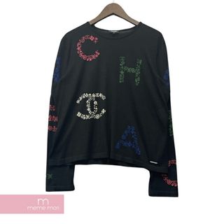 シャネル(CHANEL)のCHANEL Cashmere Docking Turtle Neck Pullover P70786K10215 シャネル カシミヤドッキングタートルネックプルオーバー ニット セーター シルク混 シースルー 総柄ロゴ刺繍 メタルロゴ装飾 ブラック×マルチカラー サイズ50【231127】【中古-A】【me04】(ニット/セーター)