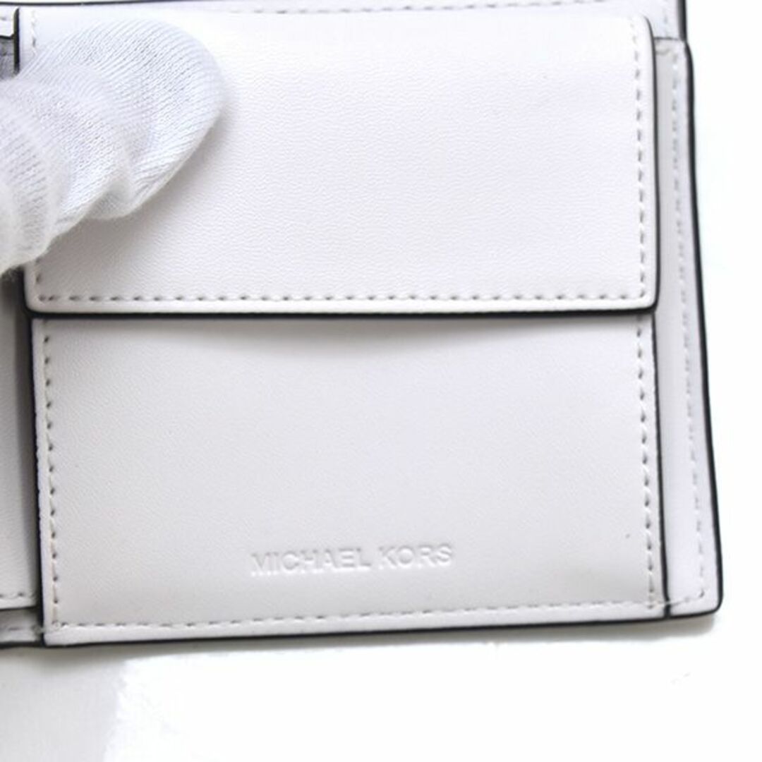 Michael Kors(マイケルコース)の新品♪マイケルコース ロゴ ライン コインケース付き 二つ折り財布 WH メンズのファッション小物(折り財布)の商品写真