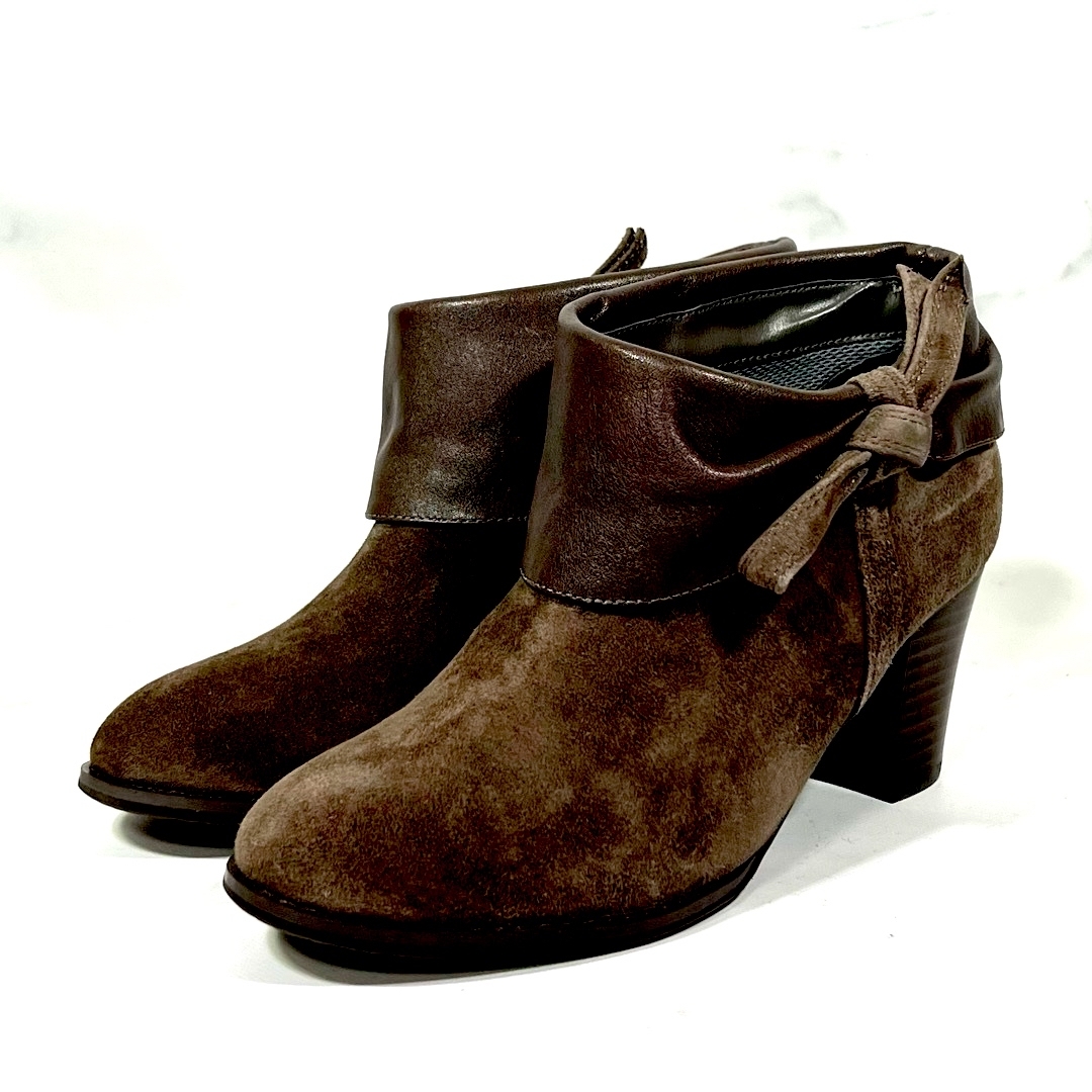 DIANA(ダイアナ)の【新品未使用】DIANA ダイアナ リボン レザー スエード ブーツ茶23.0 レディースの靴/シューズ(ブーツ)の商品写真
