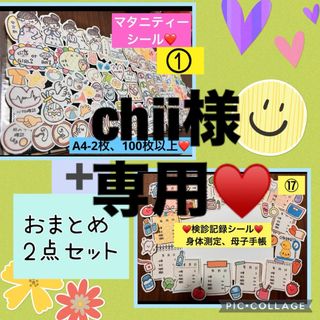 chii様、専用♥️おまとめ2点セット♥️マタニティシール＋検診記録シール❤️(母子手帳ケース)