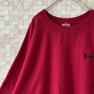 アメリカ古着 ワンポイント刺繍 スウェット GANDOL エンジ XL(スウェット)