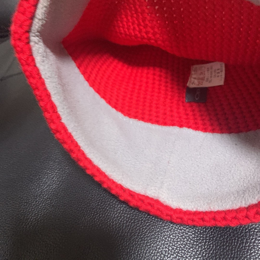 OCEAN PACIFIC(オーシャンパシフィック)のニット帽 ニットキャップ レッド　赤　帽子　ウール　裏フリース レディースの帽子(ニット帽/ビーニー)の商品写真