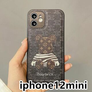 iphone12miniケース 熊　 ブラウン53(iPhoneケース)