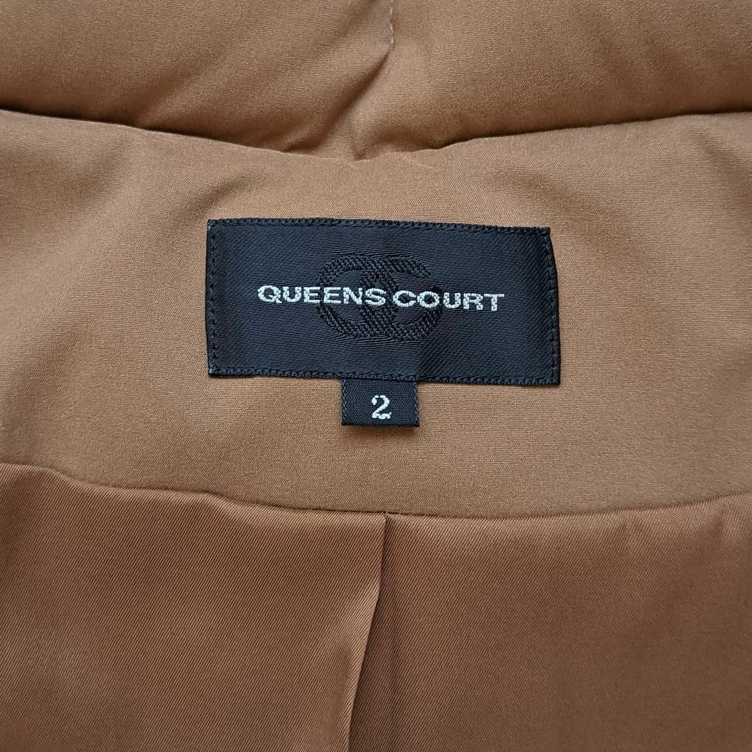 QUEENS COURT(クイーンズコート)のクイーンズコート ファー付きショートダウン ブラウン 2way フォックス M レディースのジャケット/アウター(ダウンジャケット)の商品写真