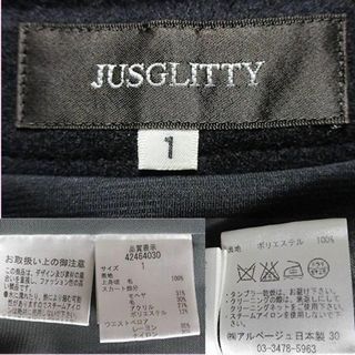 新品タグ付 JUSGLITTY モヘアニットドッキングワンピース毛100％スカート部分