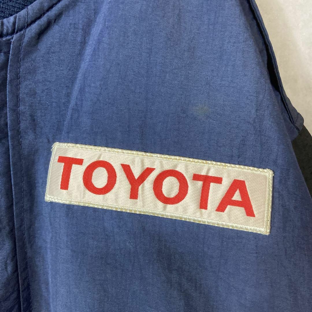 Color紺色ネイビー【企業ロゴ】TOYOTAメカニックジャケットビンテージ　個性　ネイビー長袖
