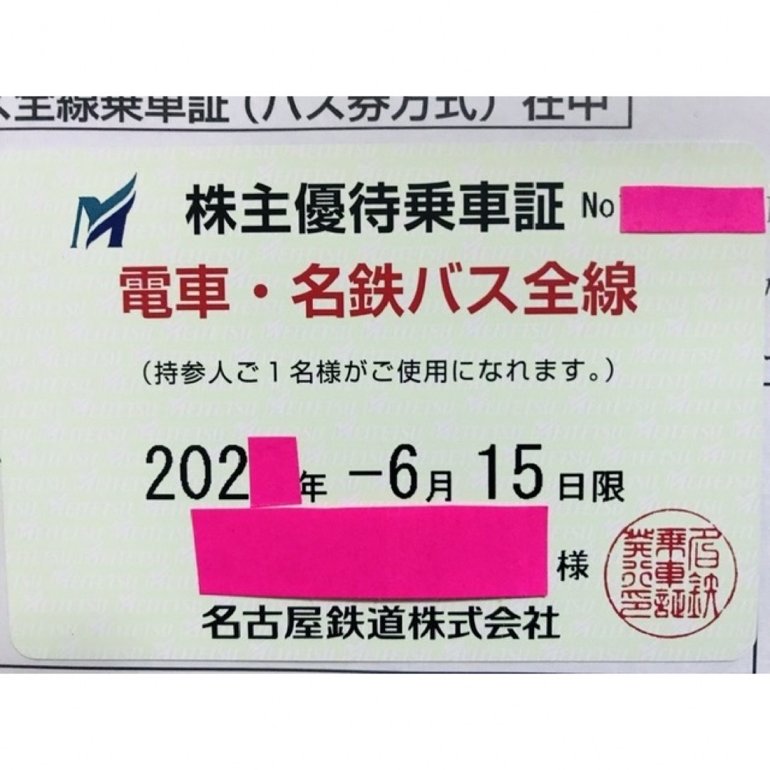 上品なスタイル 名鉄株主優待定期券 有効期限 2024年6月15日③ 鉄道 