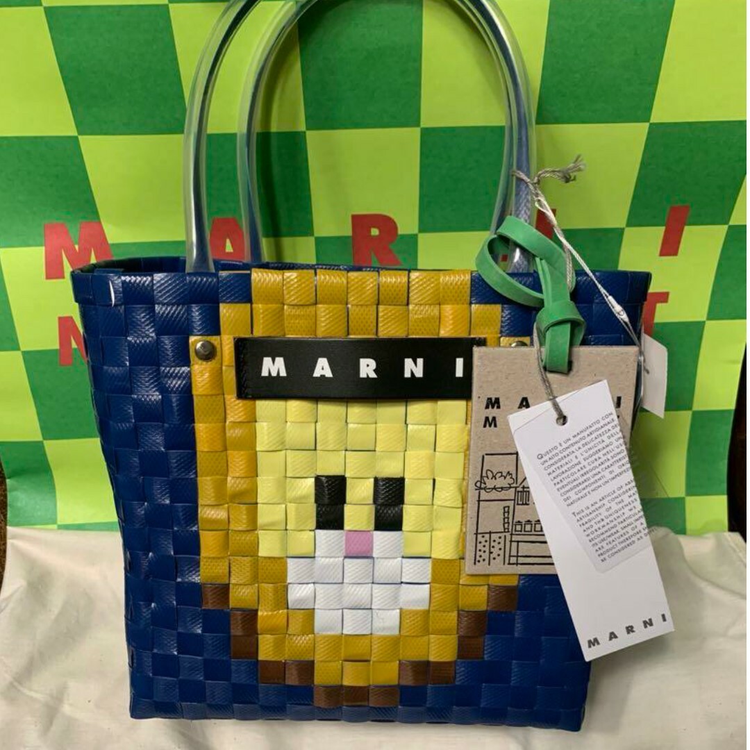 Marni(マルニ)のMARNI MARKET アニマルバスケット バッグ ブルーライオン　新品未使用 レディースのバッグ(トートバッグ)の商品写真