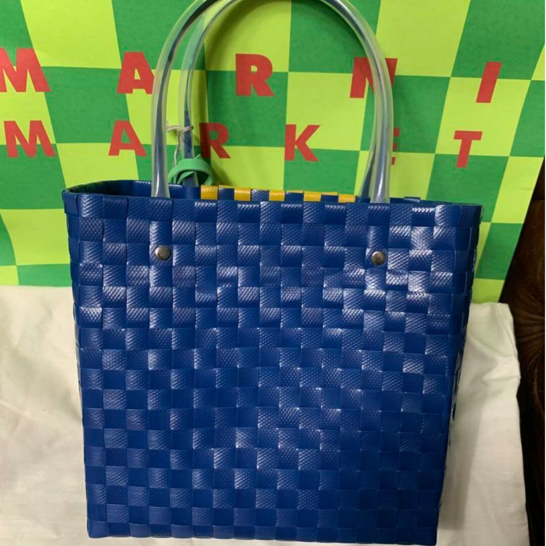 MARNI MARKET アニマルバスケット バッグ ブルーライオン　新品未使用