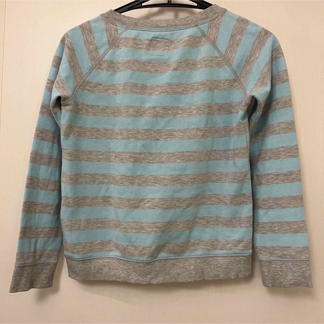 GAP Kids(ギャップキッズ)のGapKids 裏起毛 長袖 ボーダートレーナー 140cm ギャップ キッズ  キッズ/ベビー/マタニティのキッズ服女の子用(90cm~)(Tシャツ/カットソー)の商品写真