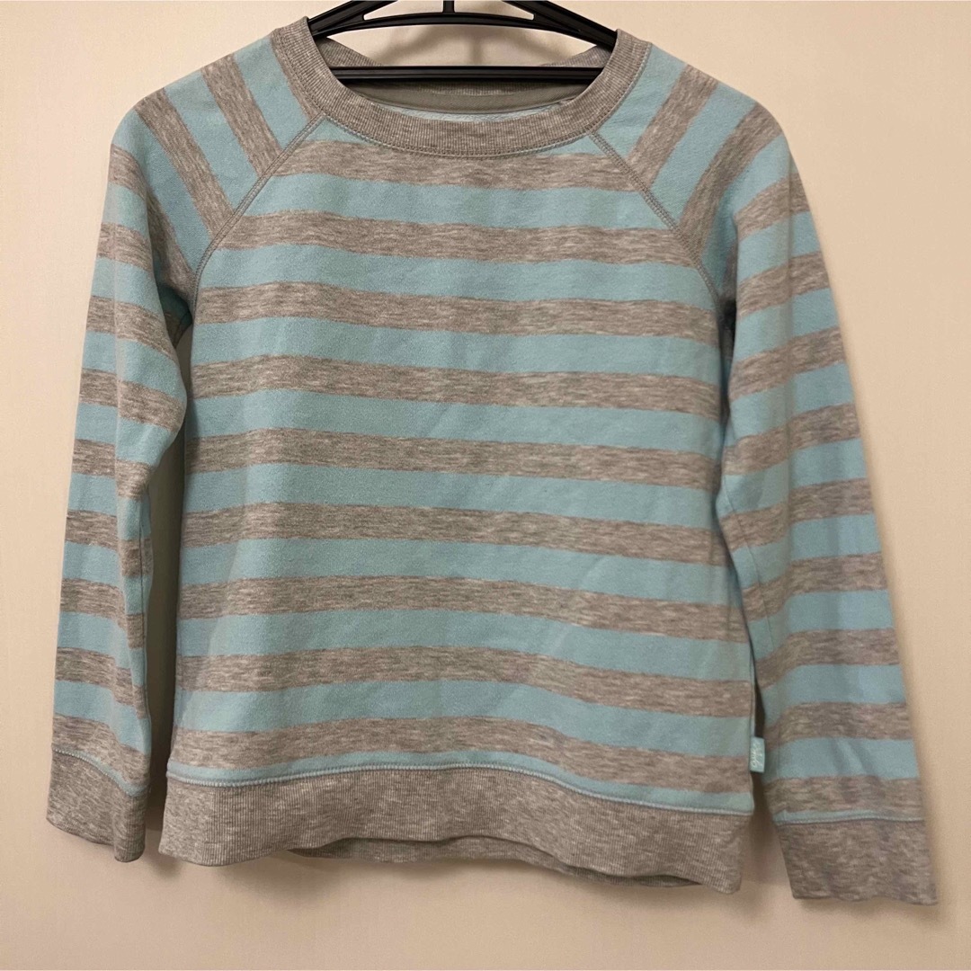 GAP Kids(ギャップキッズ)のGapKids 裏起毛 長袖 ボーダートレーナー 140cm ギャップ キッズ  キッズ/ベビー/マタニティのキッズ服女の子用(90cm~)(Tシャツ/カットソー)の商品写真