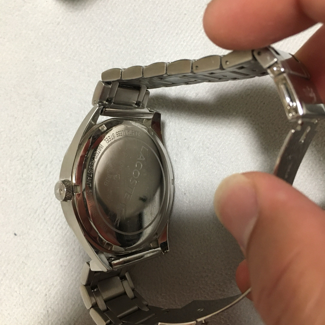 LACOSTE(ラコステ)の【箱付き美品】ラコステ メンズ腕時計ステンレス×ネイビーブルー文字盤 メンズの時計(腕時計(アナログ))の商品写真