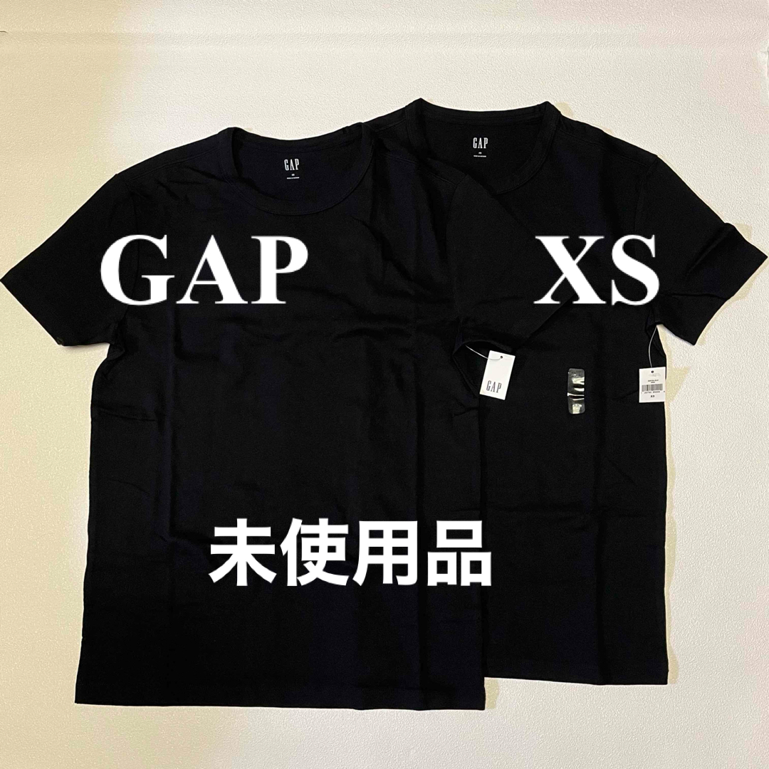 GAP(ギャップ)のGAPメンズXSサイズ Tシャツ タグ付き　新品未使用　黒色2枚セット メンズのトップス(Tシャツ/カットソー(半袖/袖なし))の商品写真