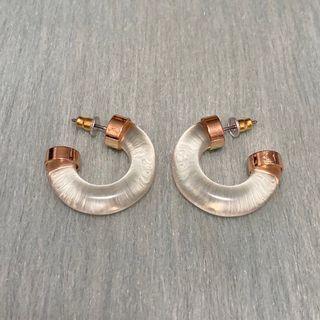 トゥデイフル(TODAYFUL)のクリアデザインフープピアス(ピアス)