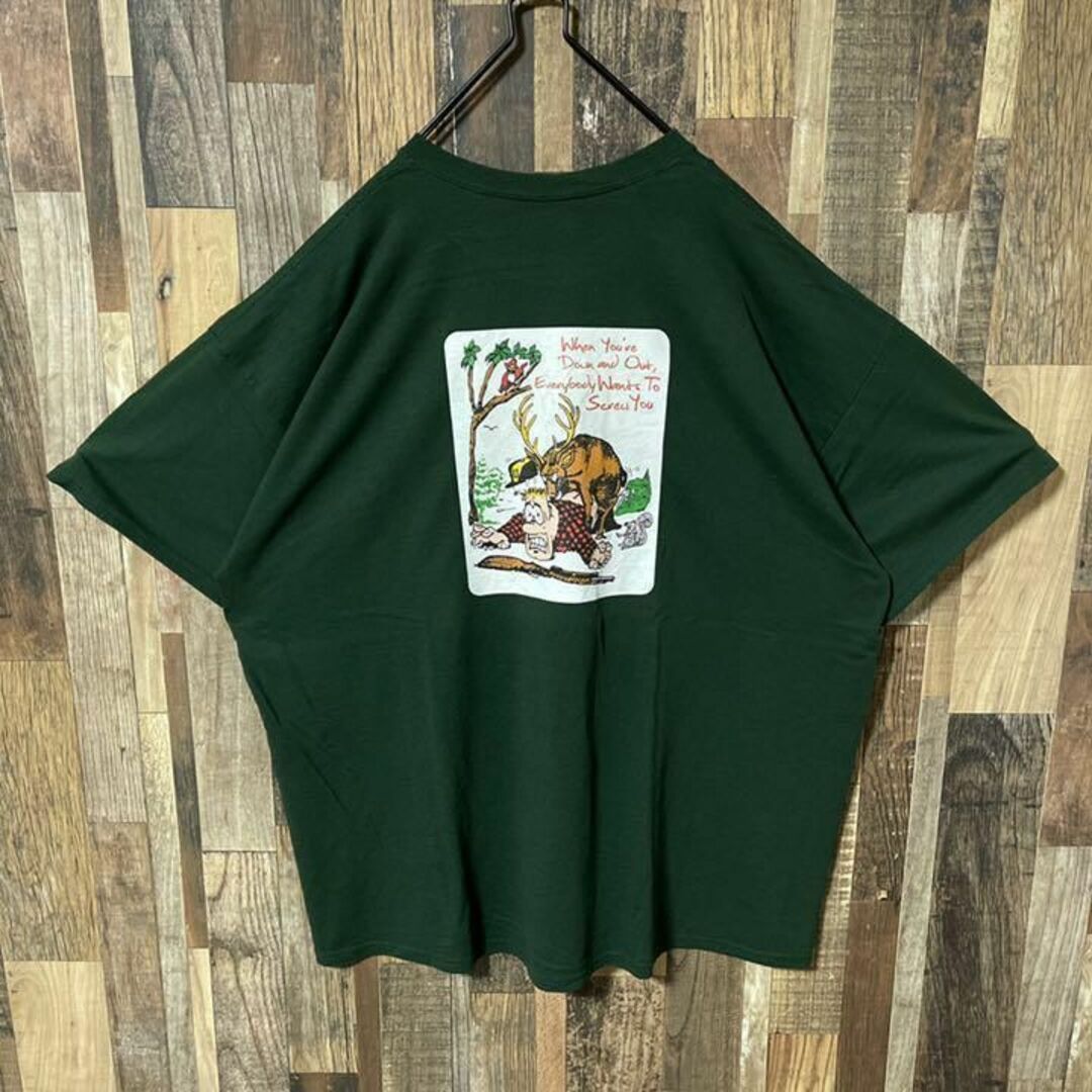 ギルダン グリーン パロディ メンズ 2XL USA古着 90s 半袖 Tシャツの ...