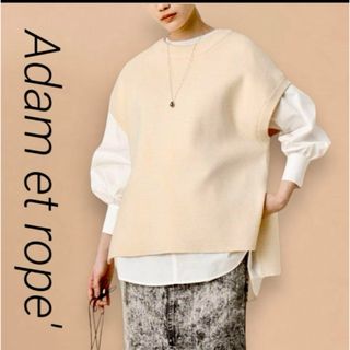 アダムエロぺ(Adam et Rope')の【美品】ADAM ET ROPE'　ニットベスト　プルオーバー　セーター　袖なし(ニット/セーター)