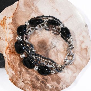 ドリスヴァンノッテン(DRIES VAN NOTEN)の天然石/18-8ステンレス ハンドメイドシルバーブレスレット アクセサリー(ブレスレット)