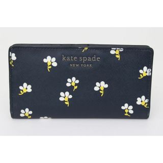 ケイトスペードニューヨーク(kate spade new york)のケイトスペード 長財布 二つ折り WLRU6110-856 レザー 花柄 ロングウォレット ブランド レディース ネイビー Kate Spade(財布)