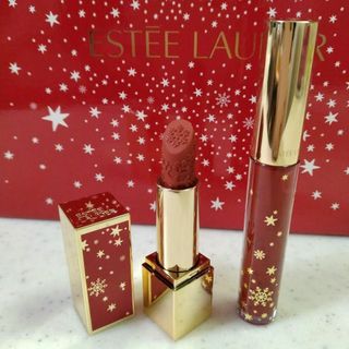 エスティローダー(Estee Lauder)の【新品未使用品】エスティローダー　クリスマス2022　レッド系　リップ＆グロス(口紅)