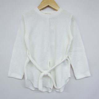 ブランシェス(Branshes)のブランシェス カットソー 長袖Tシャツ ワッフル トップス 未使用品 キッズ 女の子用 110サイズ ホワイト BRANSHES(Tシャツ/カットソー)