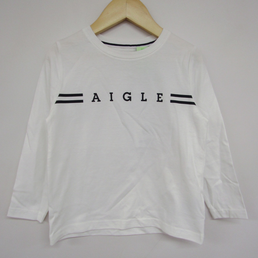 AIGLE(エーグル)のエーグル 長袖Tシャツ ロゴT トップス 未使用品 キッズ 男の子用 4Aサイズ ホワイト AIGLE キッズ/ベビー/マタニティのキッズ服男の子用(90cm~)(Tシャツ/カットソー)の商品写真