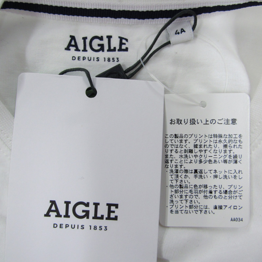 AIGLE(エーグル)のエーグル 長袖Tシャツ ロゴT トップス 未使用品 キッズ 男の子用 4Aサイズ ホワイト AIGLE キッズ/ベビー/マタニティのキッズ服男の子用(90cm~)(Tシャツ/カットソー)の商品写真