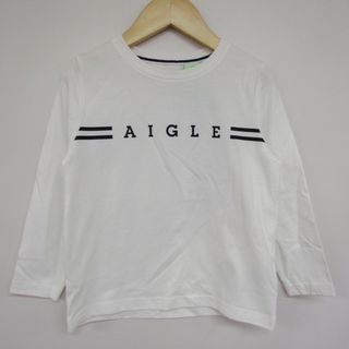 エーグル(AIGLE)のエーグル 長袖Tシャツ ロゴT トップス 未使用品 キッズ 男の子用 4Aサイズ ホワイト AIGLE(Tシャツ/カットソー)