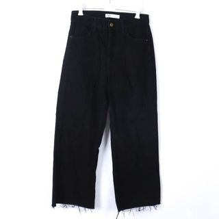 ザラ(ZARA)のザラ デニムパンツ ストレート ジーンズ コットン100％ ボトムス レディース USA 2サイズ ブラック ZARA(デニム/ジーンズ)