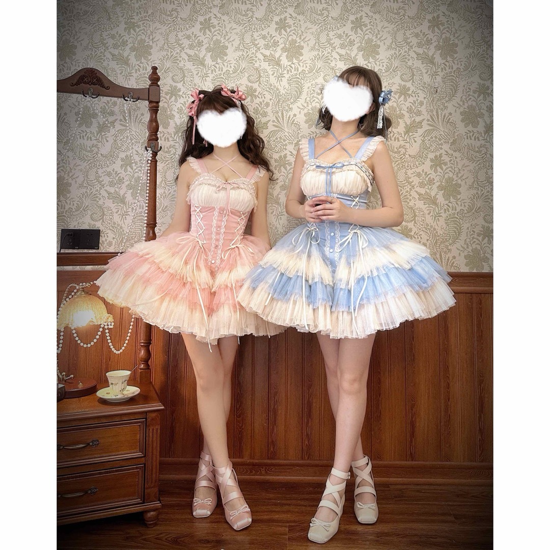 雪の華 JSK3点セット 甘ロリ 姫ロリ しゅくれどーる ロリィタ 雪の華 JSK3点セット 甘ロリ 姫ロリ しゅくれどーる ロリィタ