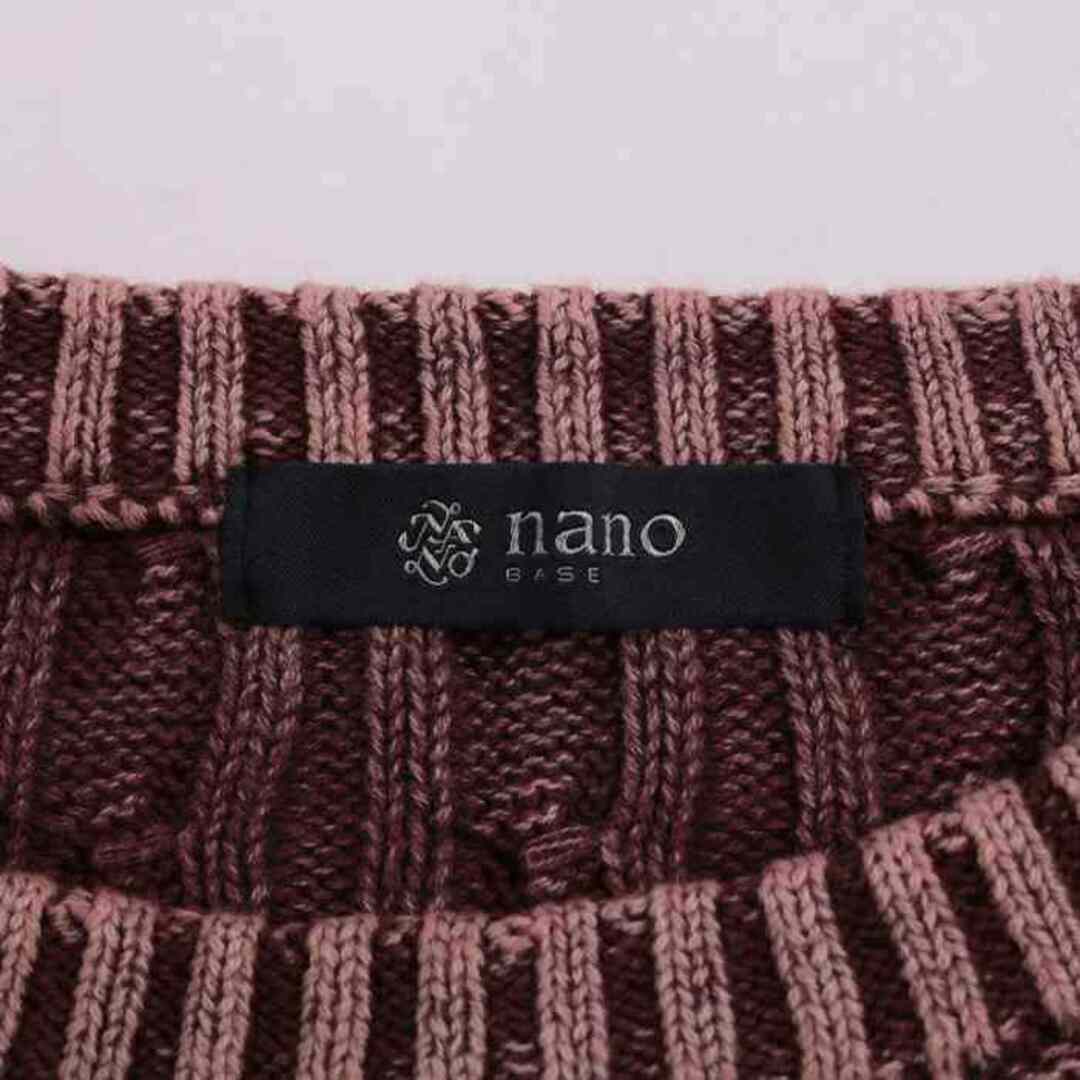 nano・universe(ナノユニバース)のナノユニバース ニット セーター 長袖 コットン100% トップス メンズ Mサイズ ピンク nano universe メンズのトップス(ニット/セーター)の商品写真