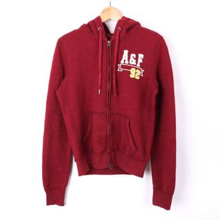 アバクロンビー&フィッチ パーカー 長袖 フルジップ トップス メンズ Mサイズ ワインレッド Abercrombie & Fitch(パーカー)