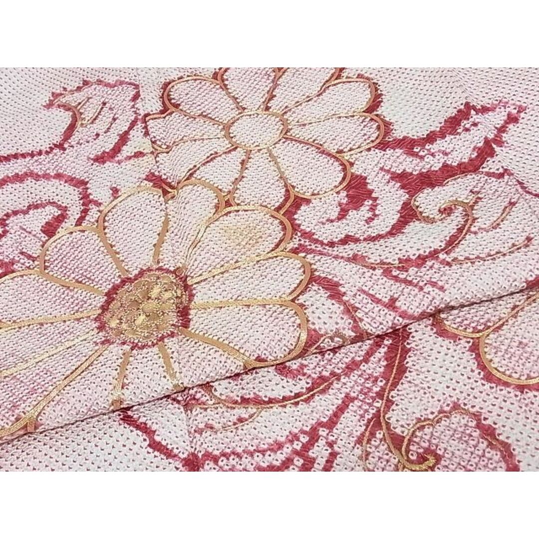 正絹駒刺繍 金彩 袷 吉祥花文〜しつけ糸付き〜