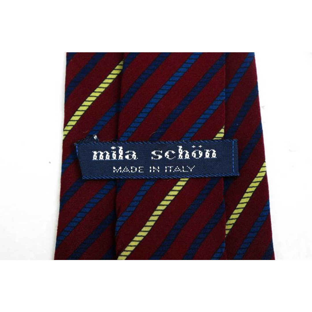 mila schon(ミラショーン)のミラショーン ブランド ネクタイ シルク ストライプ柄 メンズ レッド mila schon メンズのファッション小物(ネクタイ)の商品写真