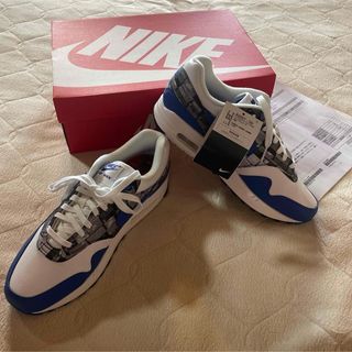 ナイキ(NIKE)の新品NIKE AIR MAX 1 PRNT AQ0927 100 27cm 白青(スニーカー)