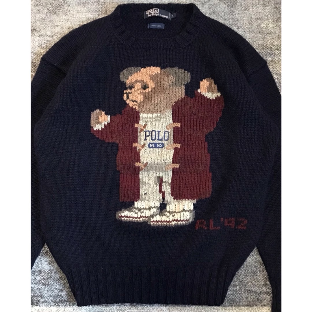 POLO RALPH LAUREN(ポロラルフローレン)の可愛すぎるポロベア 稀少L RL'92 ラルフローレン ニット セーター L メンズのトップス(ニット/セーター)の商品写真