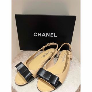 シャネル(CHANEL)のCHANEL リボンサンダル37(サンダル)