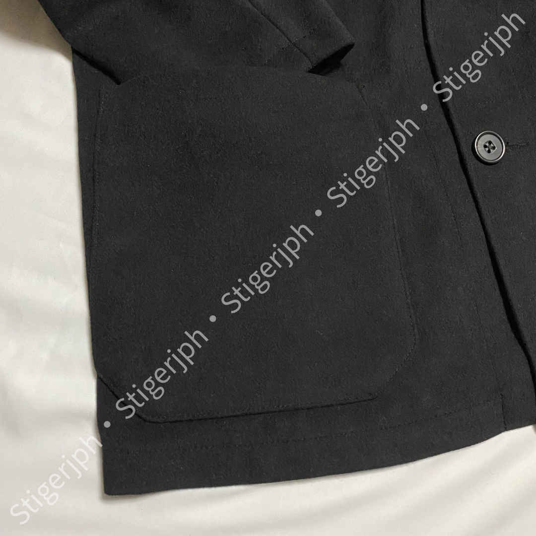 UNIQLO(ユニクロ)のユニクロ　ウールブレンドシャツジャケット　ブラック　Mサイズ メンズのジャケット/アウター(ピーコート)の商品写真