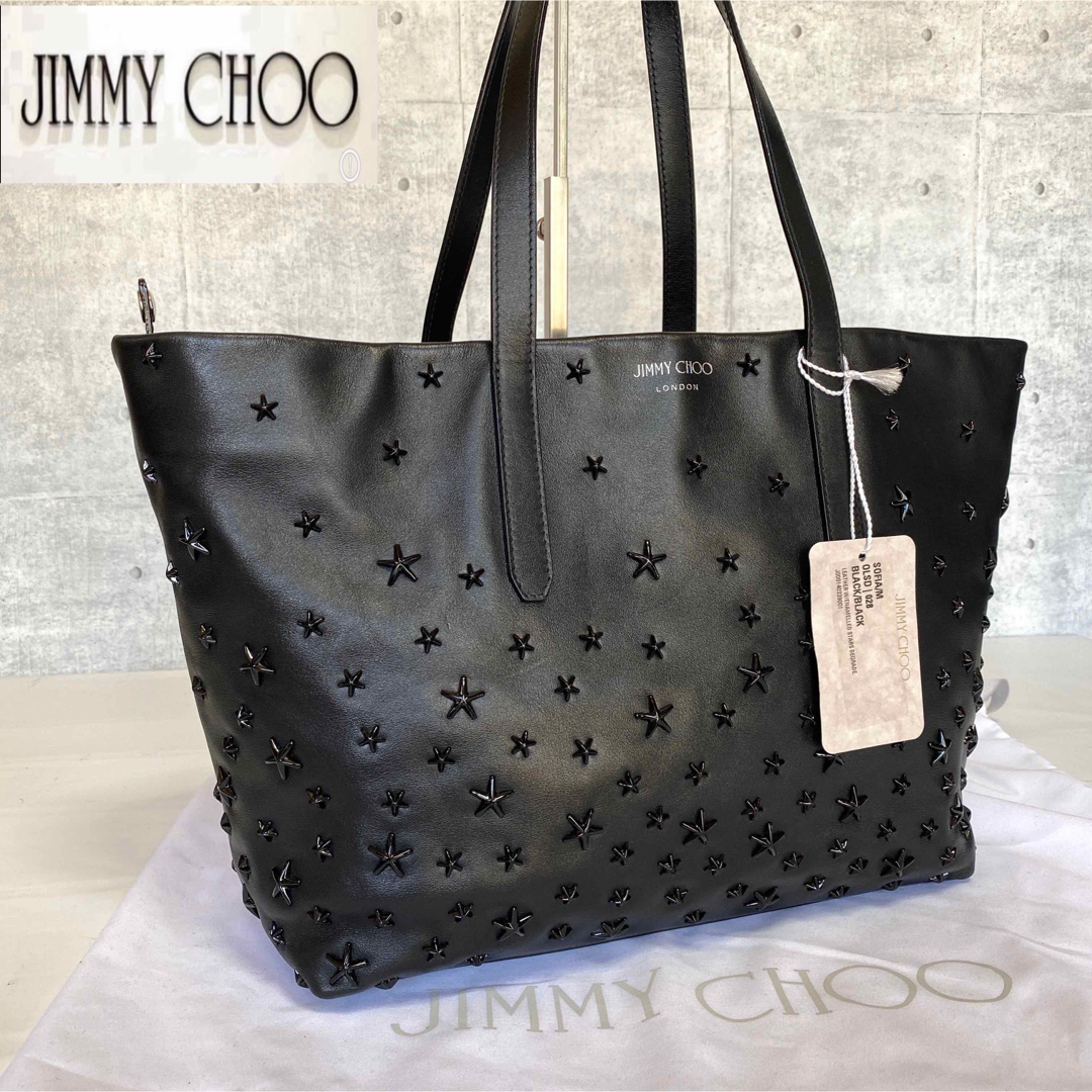 JIMMY CHOO(ジミーチュウ)のnaofumi様専用JIMMY CHOO SOFIA/M BLACKトートバッグ レディースのバッグ(トートバッグ)の商品写真