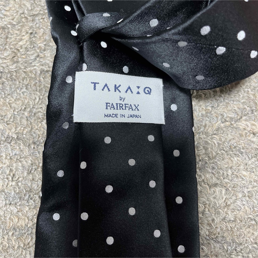 TAKA-Q(タカキュー)のネクタイ　水玉　ドット　メンズ　フォーマル　ブラック メンズのファッション小物(ネクタイ)の商品写真