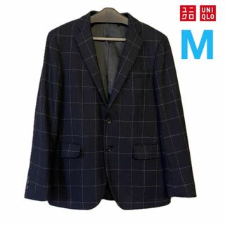 ユニクロ(UNIQLO)の【着3回状態〇‼️】UNIQLO　ウィンドウペン ウールツイードジャケット　M(テーラードジャケット)