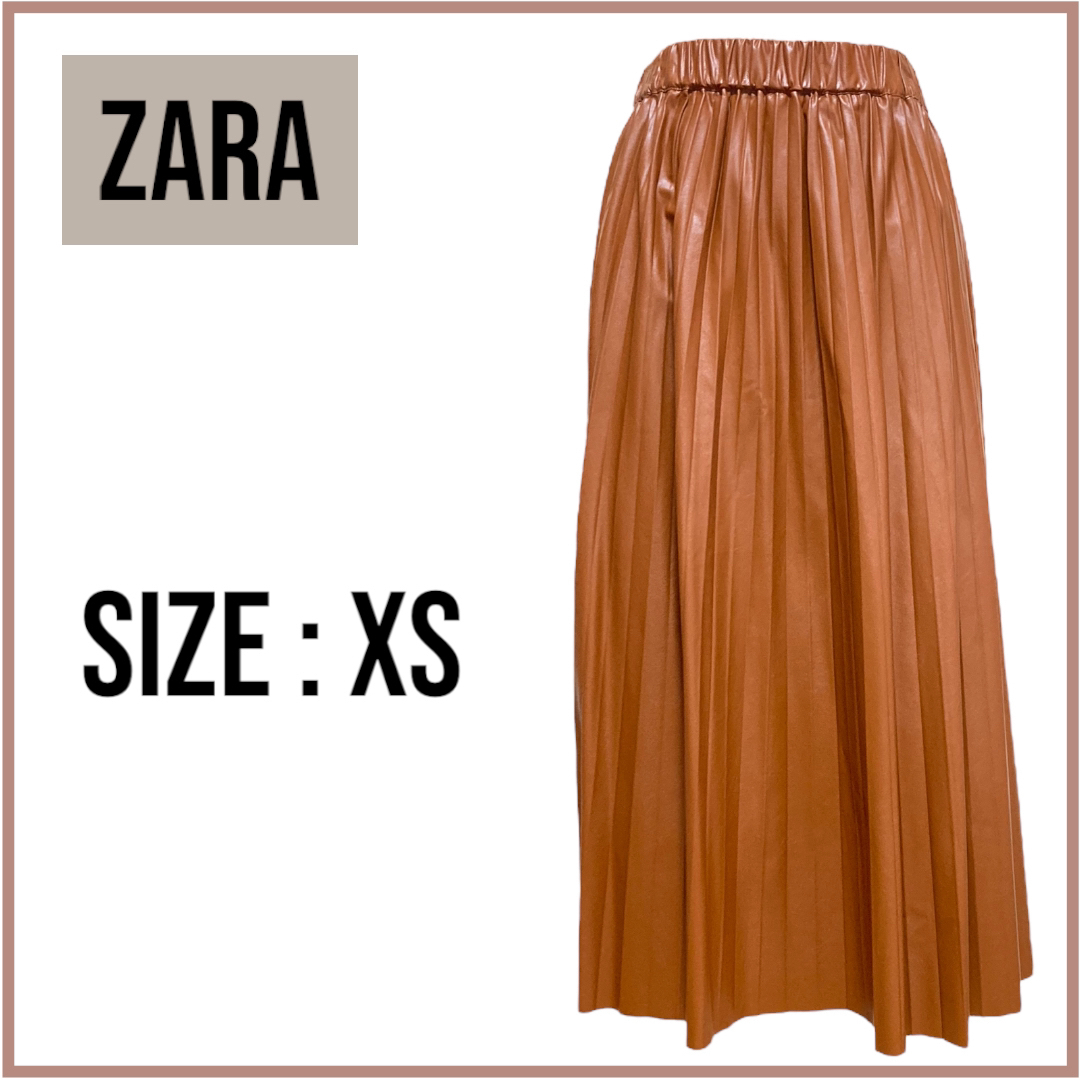 ZARA(ザラ)のZARA(ザラ)フェイクレザープリーツスカート レディースのスカート(ひざ丈スカート)の商品写真