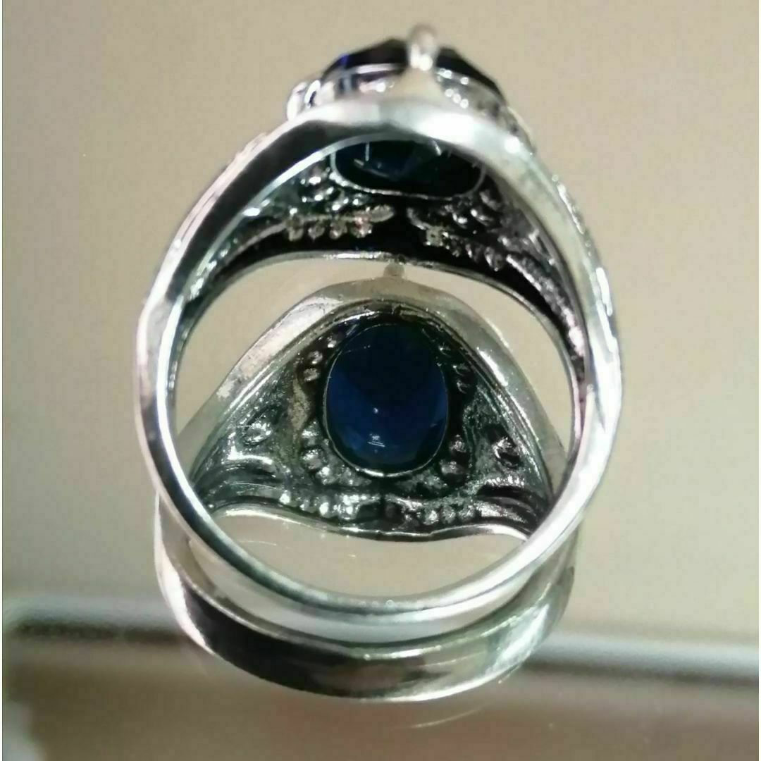 【A139】リング　メンズ　レディース　指輪　ブルー　青　アクセサリー　20号 メンズのアクセサリー(リング(指輪))の商品写真