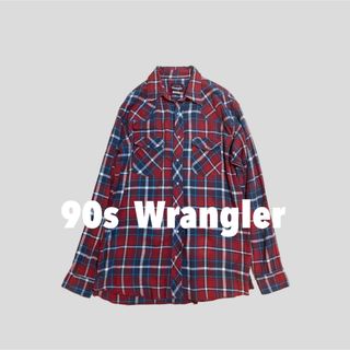 ラングラー(Wrangler)の【XL】Wrangler チェック柄 ウエスタン シャツ 古着 ビンテージ(シャツ)