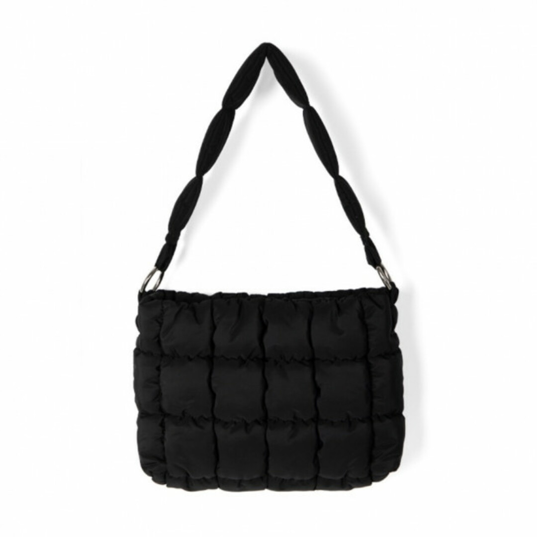 キルティング スクエア バッグ 黒 ブラック 新品 未使用 美品 レディース レディースのバッグ(ショルダーバッグ)の商品写真